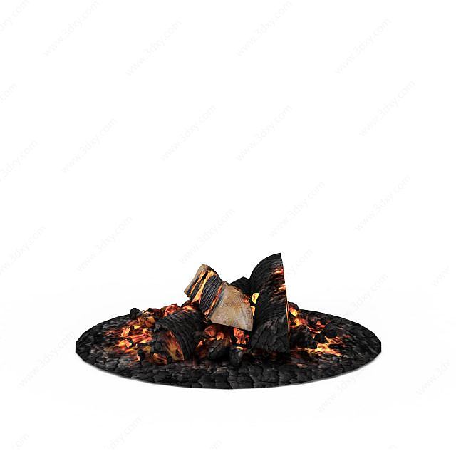 燃木壁炉3D模型
