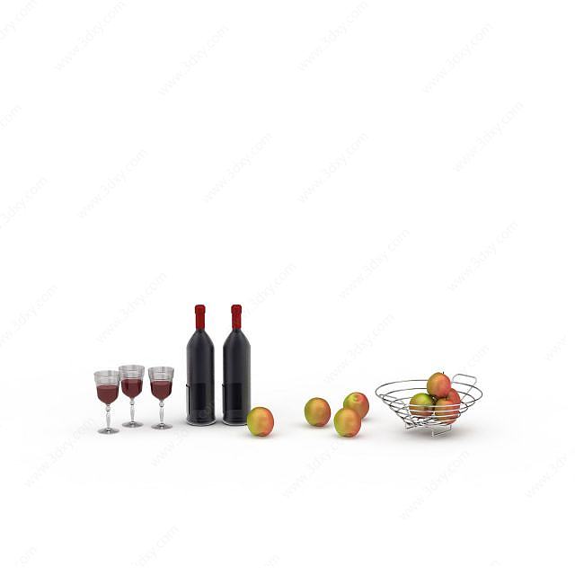 红酒酒杯3D模型
