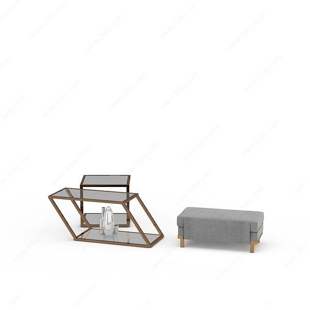 客厅沙发凳3D模型