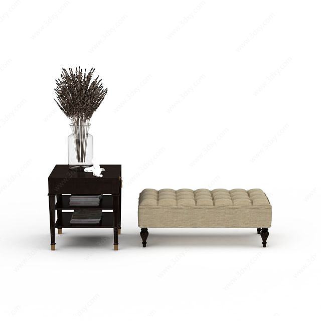 客厅沙发凳3D模型