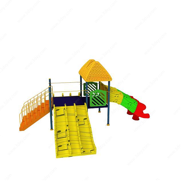 户外儿童滑梯3D模型