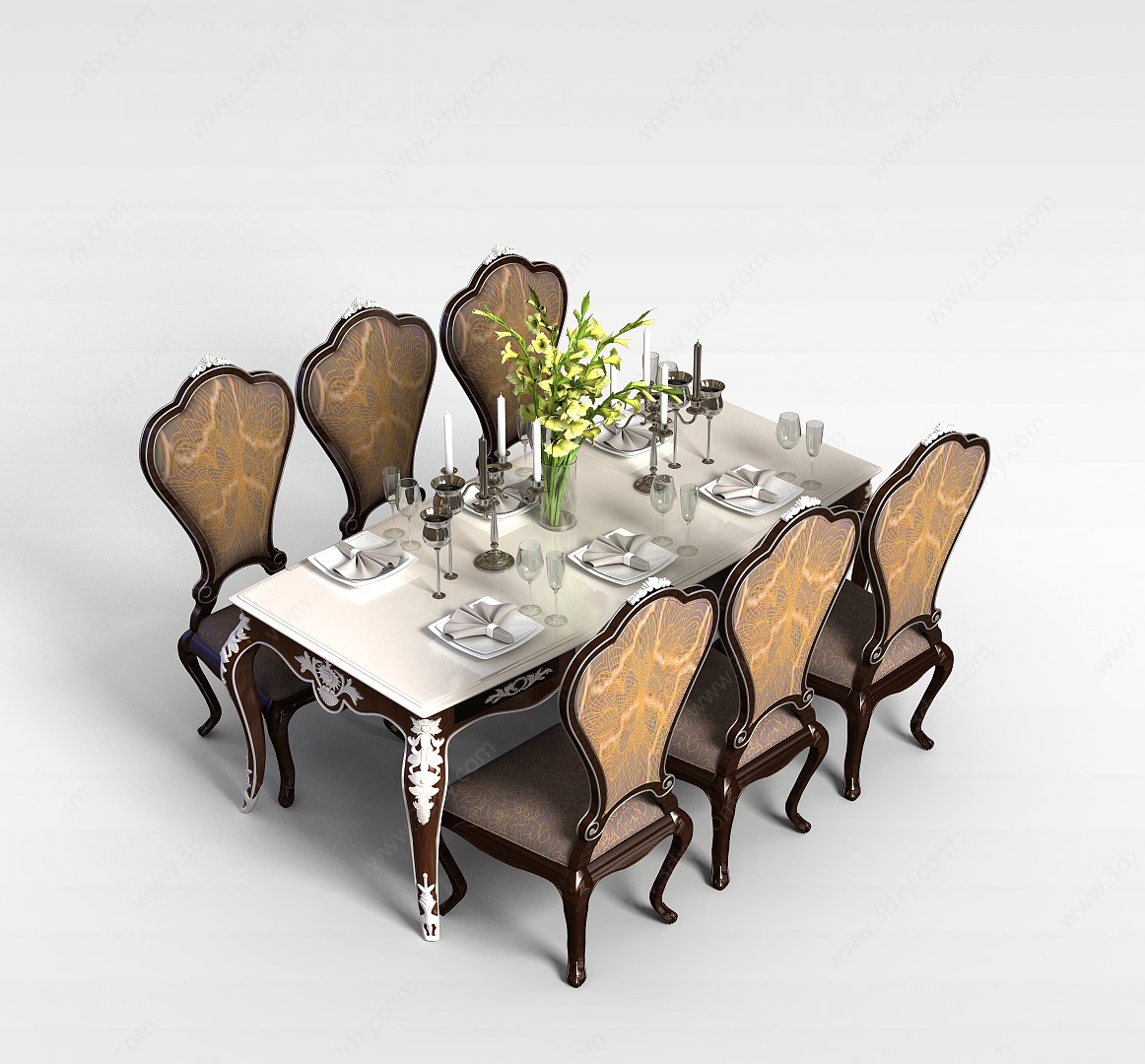 餐厅桌椅组合3D模型