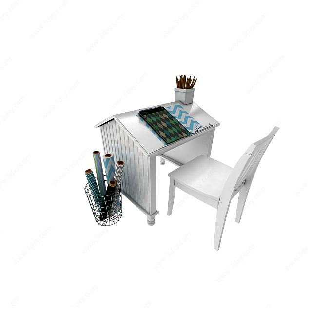 儿童创作桌椅3D模型