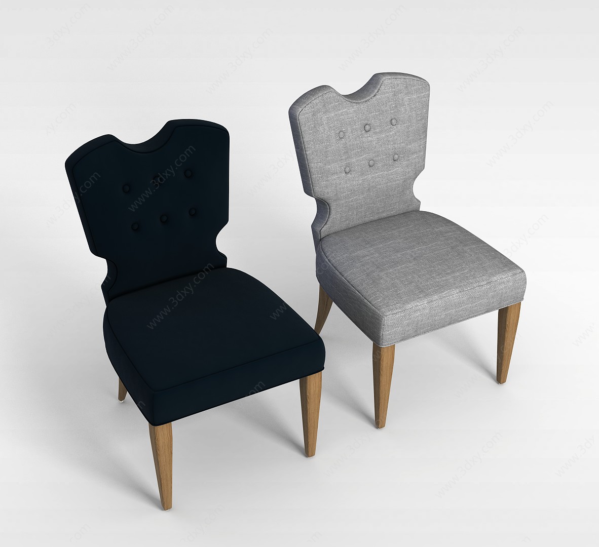 尖脚软面椅子3D模型