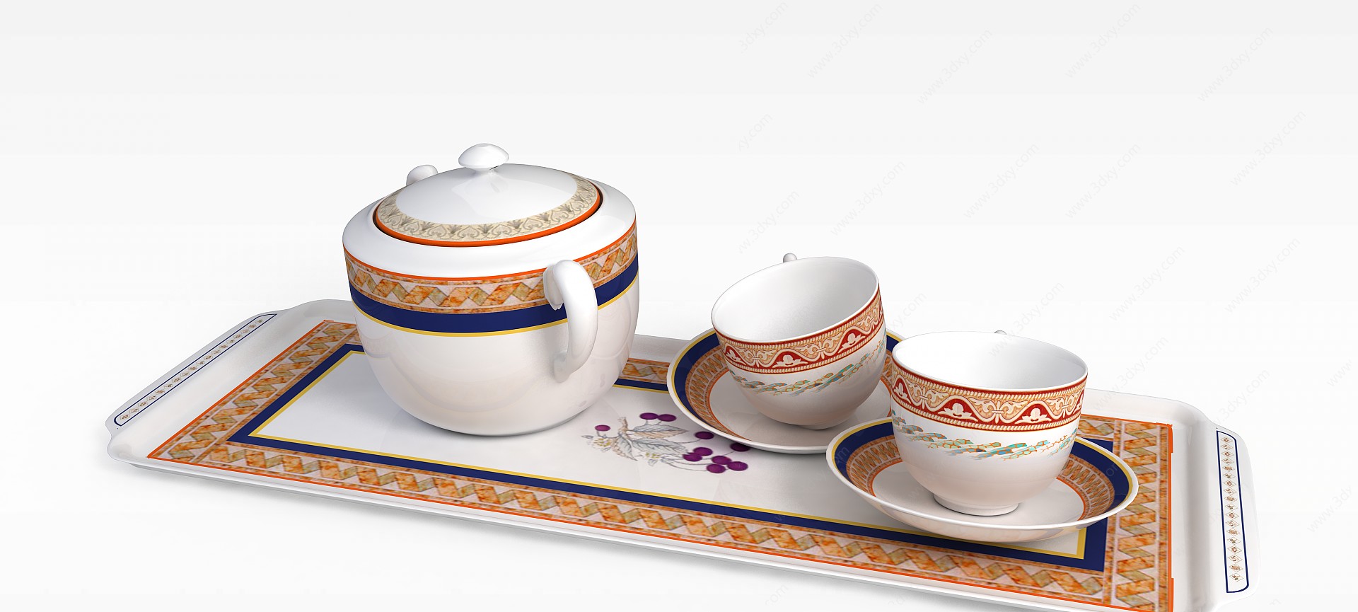 瓷茶具3D模型