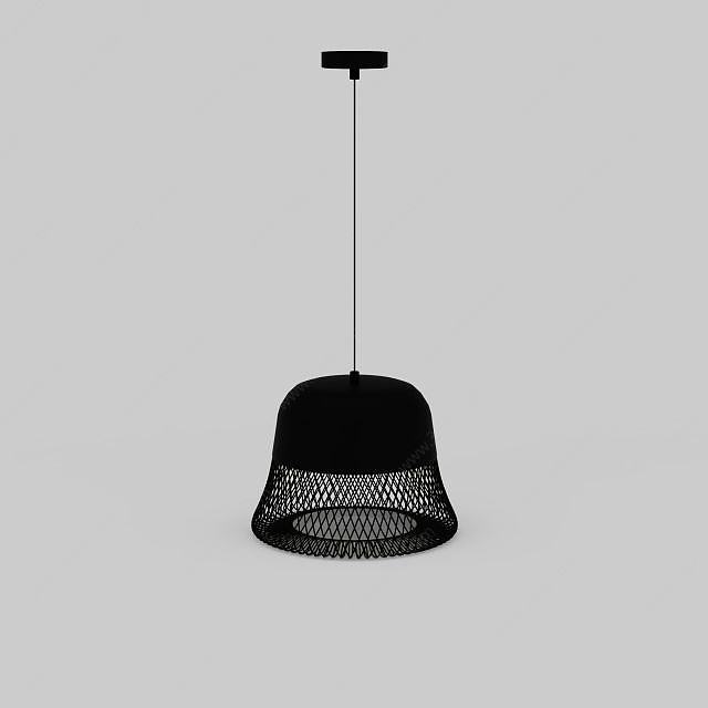 精美黑色网罩吊灯3D模型