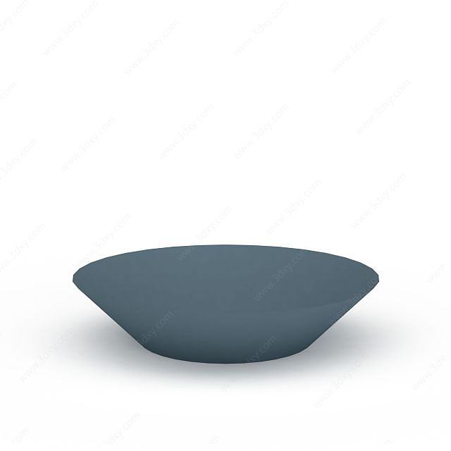 蓝灰色玻璃碗餐具3D模型