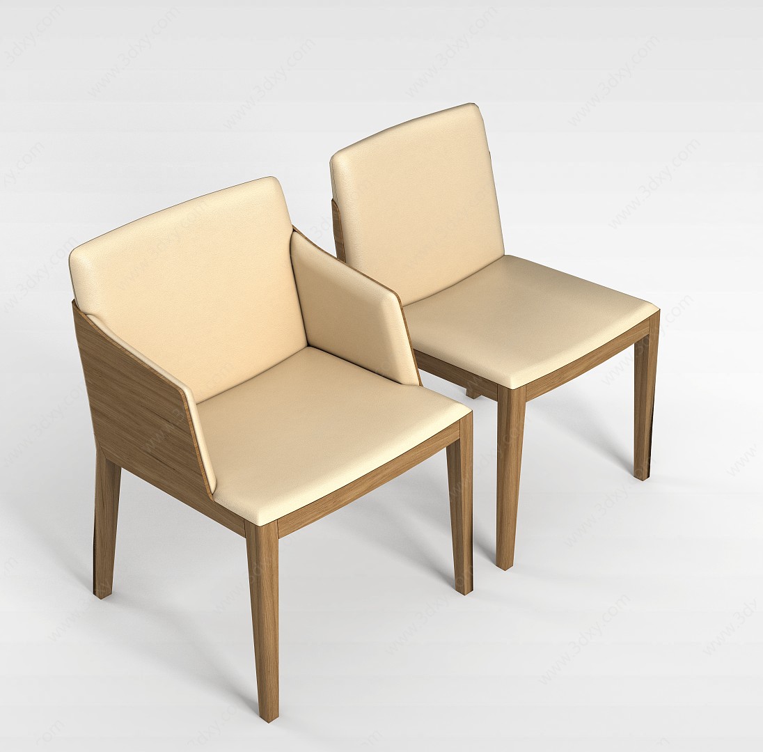 现代简约椅子组合3D模型