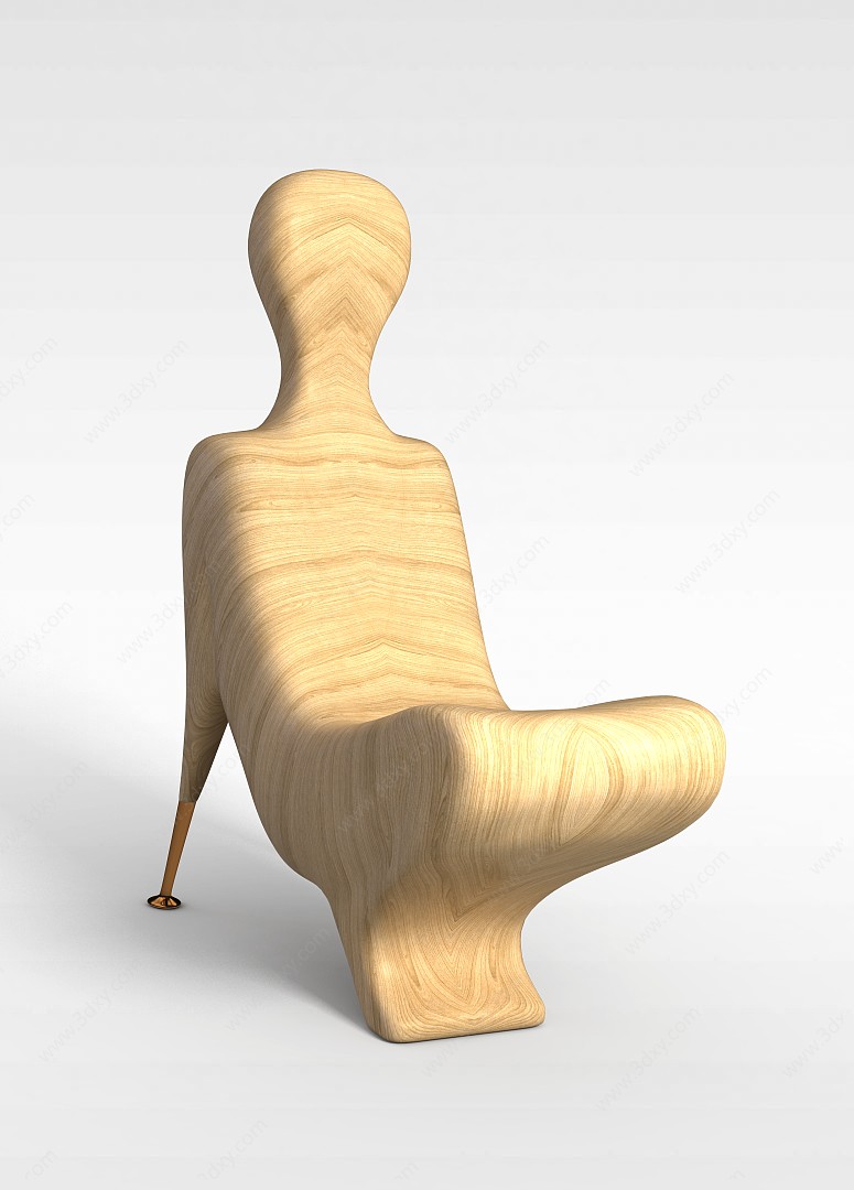 创意实木椅子3D模型