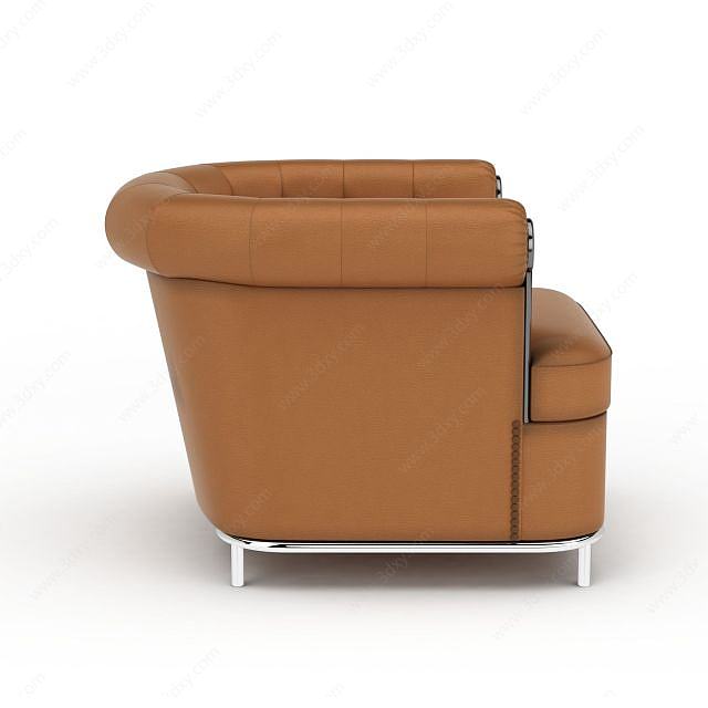 真皮单人沙发3D模型