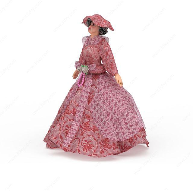 儿童长裙玩偶3D模型