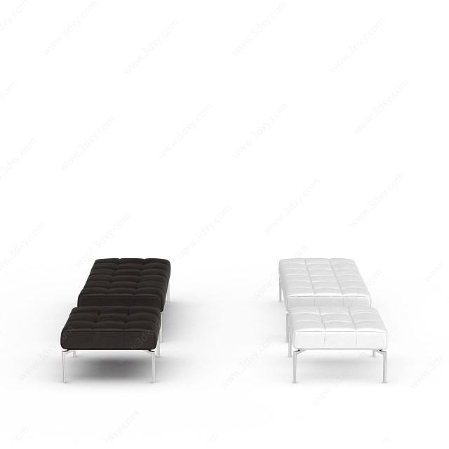 长条休闲凳3D模型