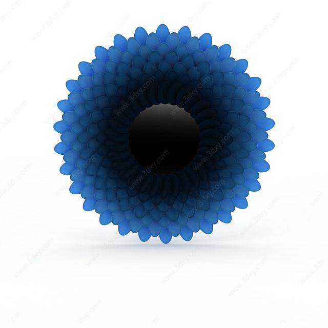 蓝色花环装饰品3D模型