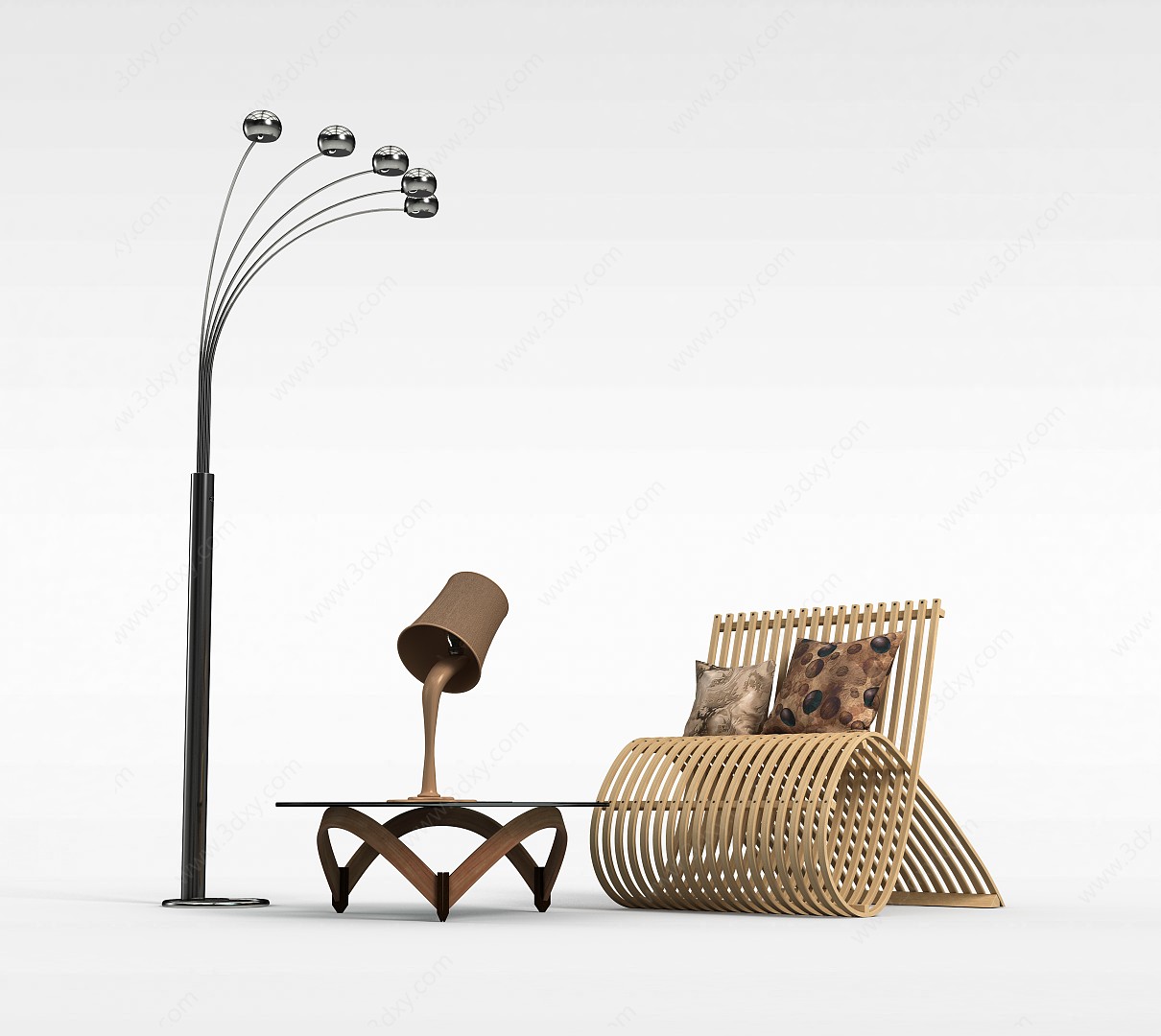 休闲竹椅3D模型