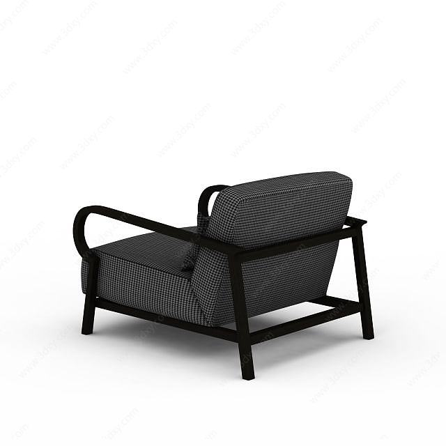 格子布艺沙发3D模型