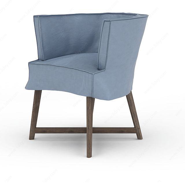 实木软面椅3D模型