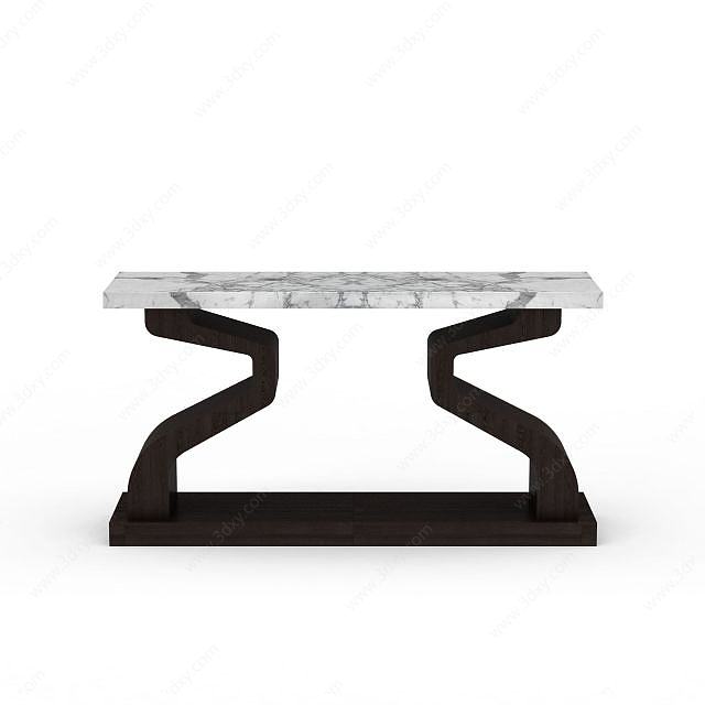 现代创意长桌3D模型