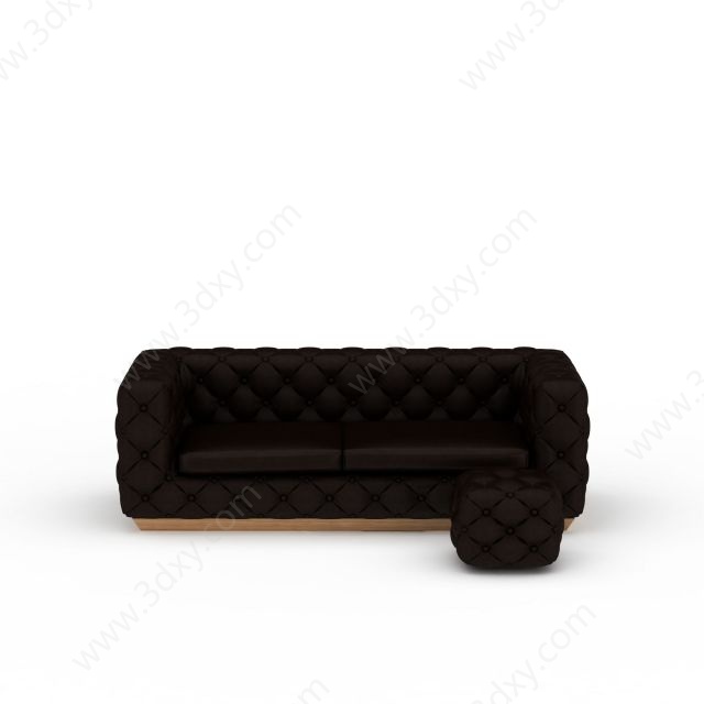 黑色休闲沙发3D模型