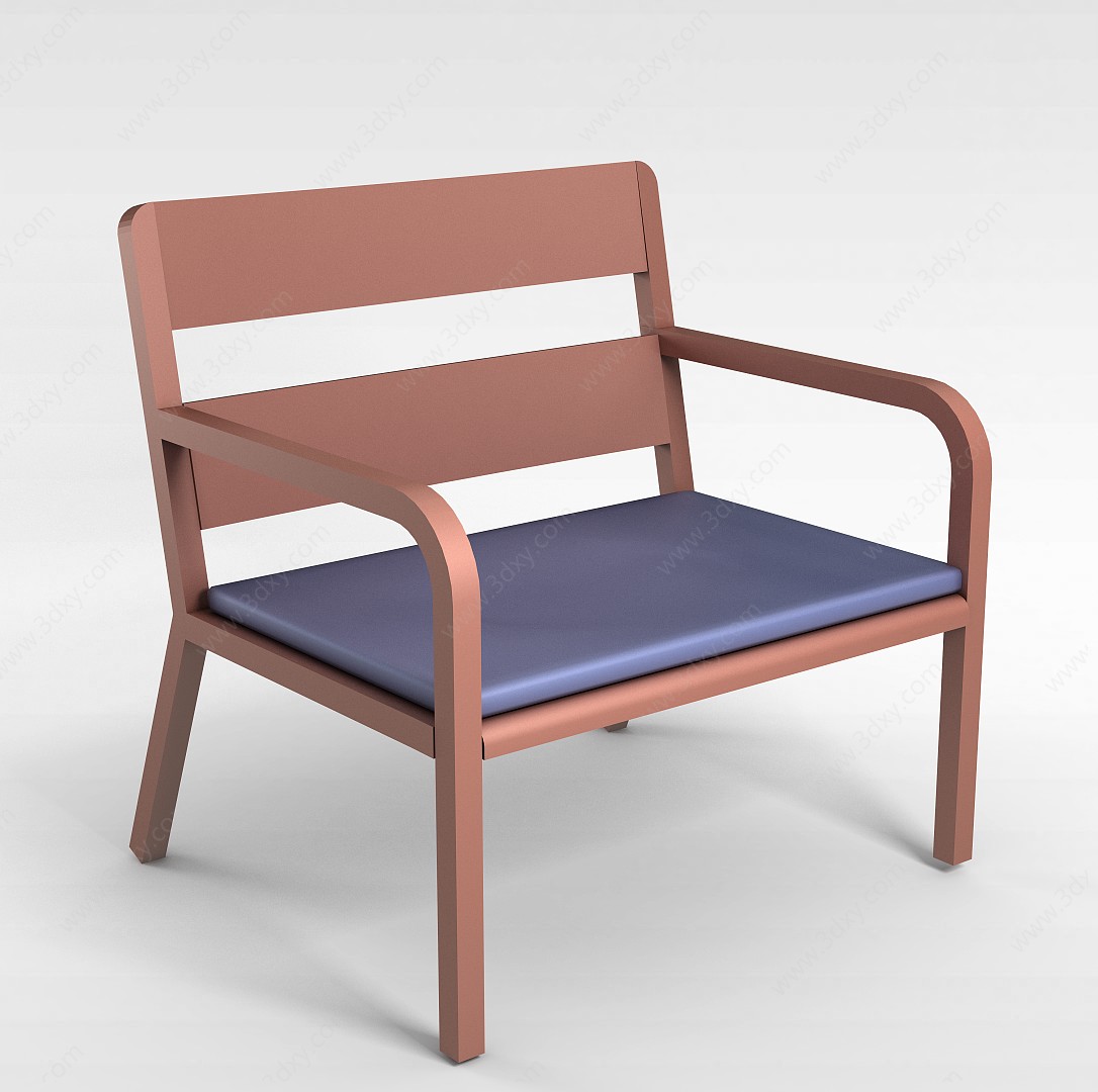 条形靠背椅3D模型