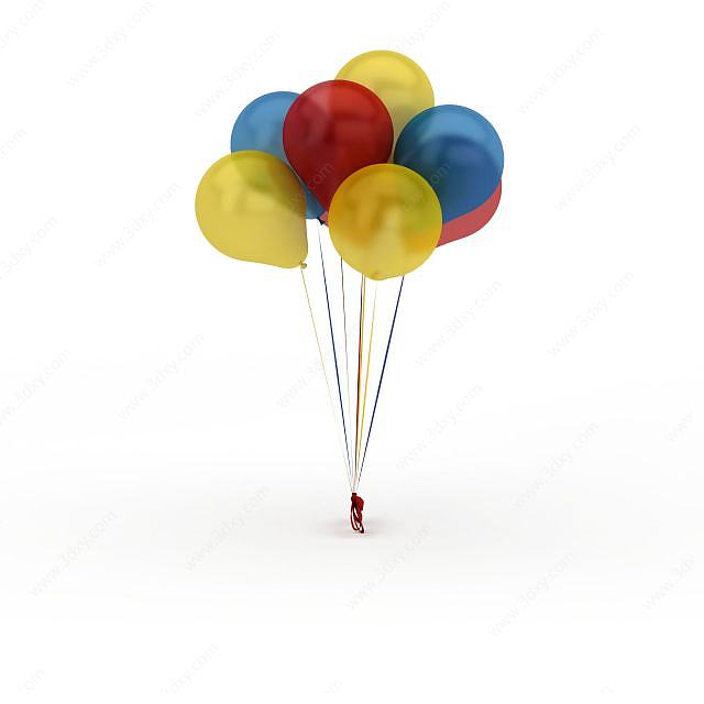 彩色气球3D模型