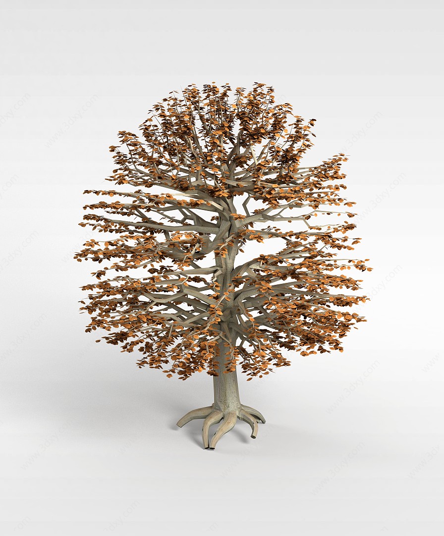 椭圆公园树3D模型