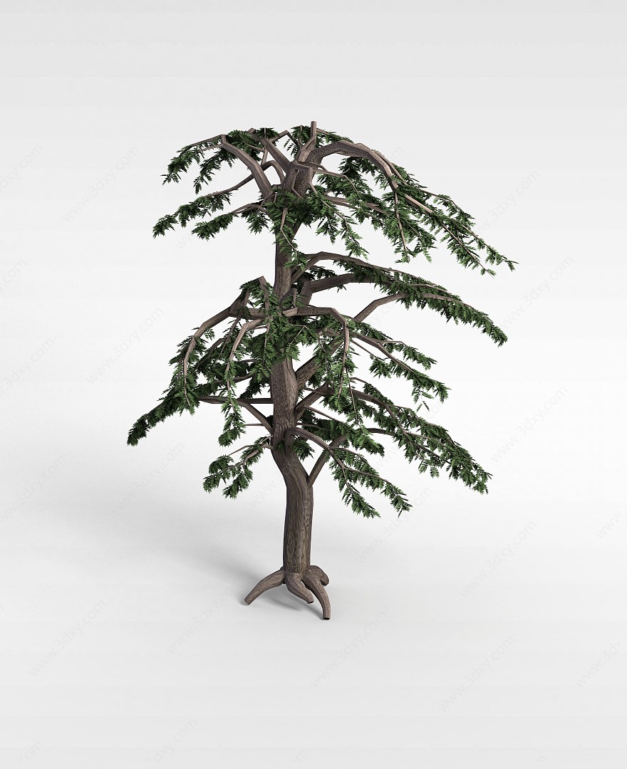 山坡绿树3D模型