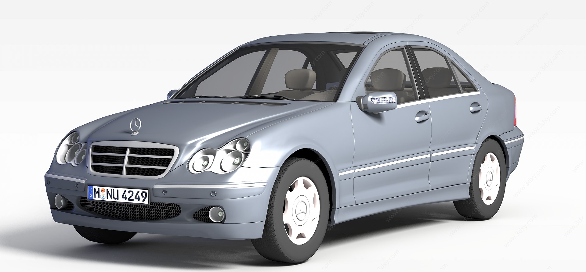 灰色奔驰汽车3D模型