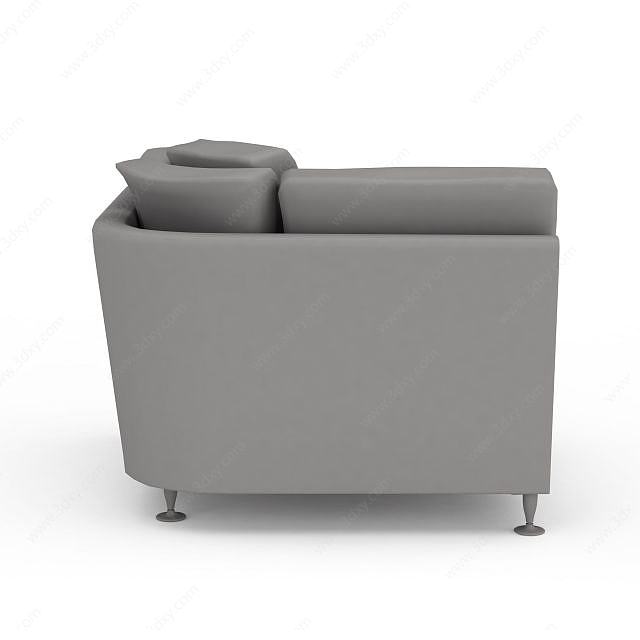 纯色单人沙发3D模型