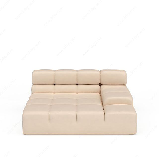 米色多人沙发3D模型