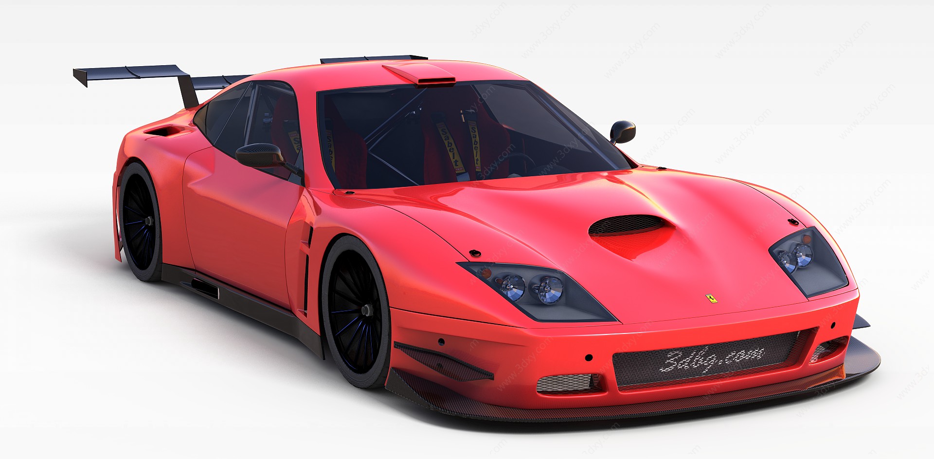 红色炫酷跑车3D模型