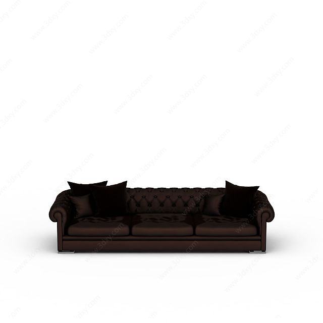 客厅三人沙发3D模型