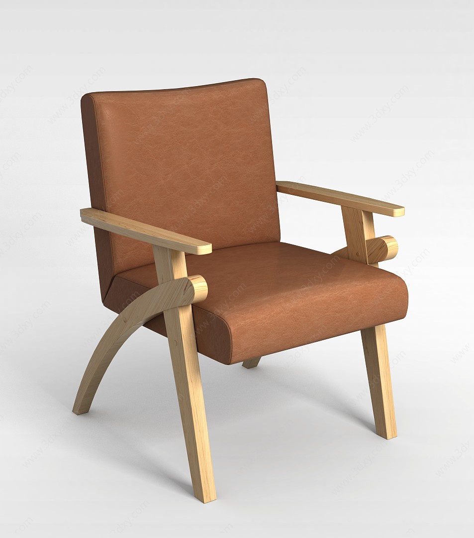 扶手餐椅3D模型