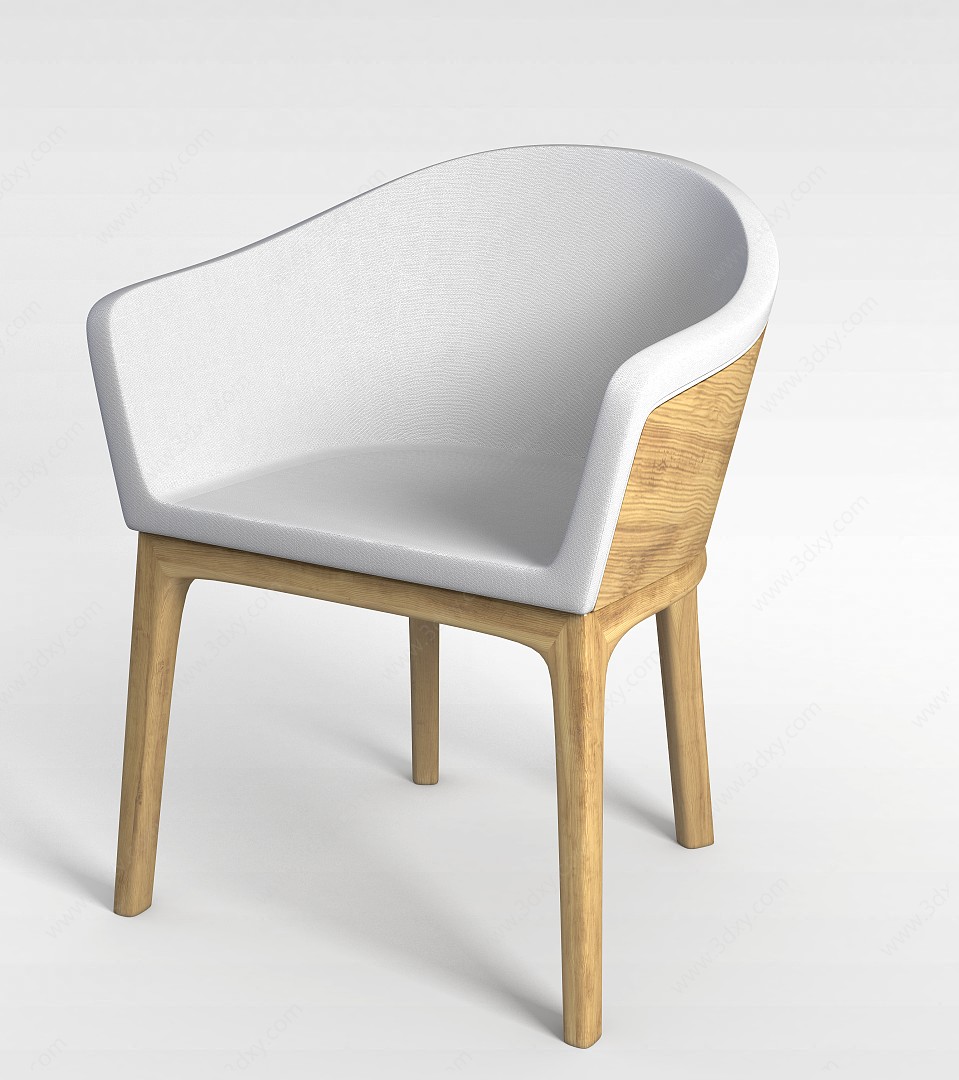 现代木质椅子3D模型