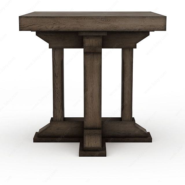 实木凳子3D模型