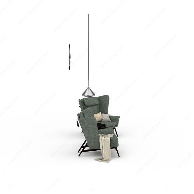办公室休闲椅3D模型