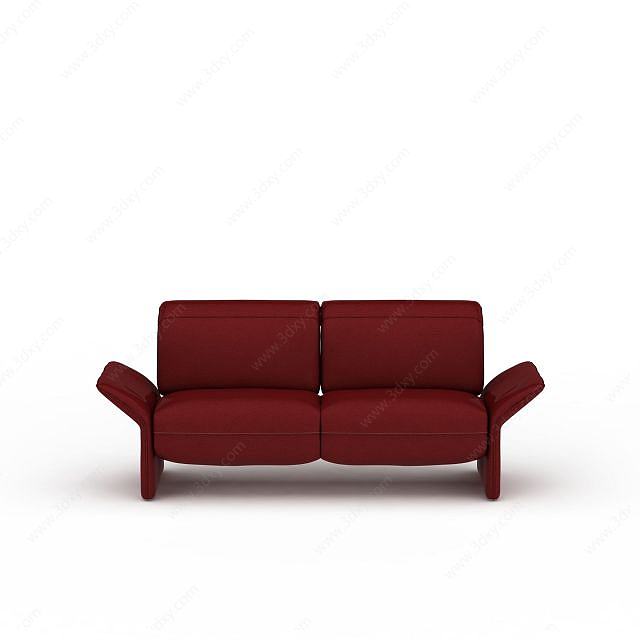 双人沙发凳3D模型