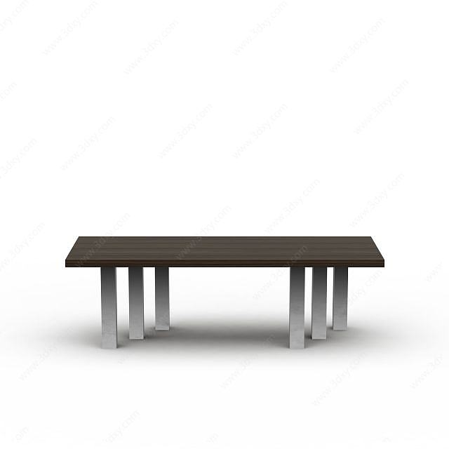 木质长桌3D模型