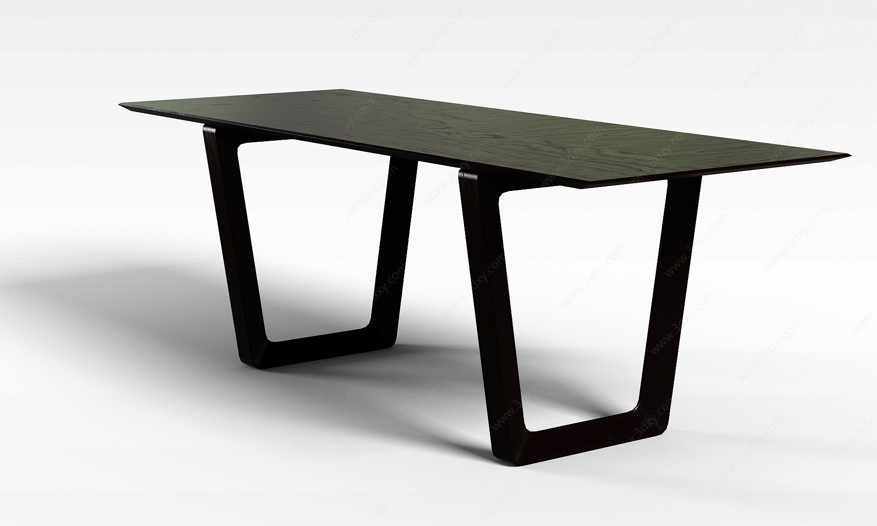 黑色长桌3D模型