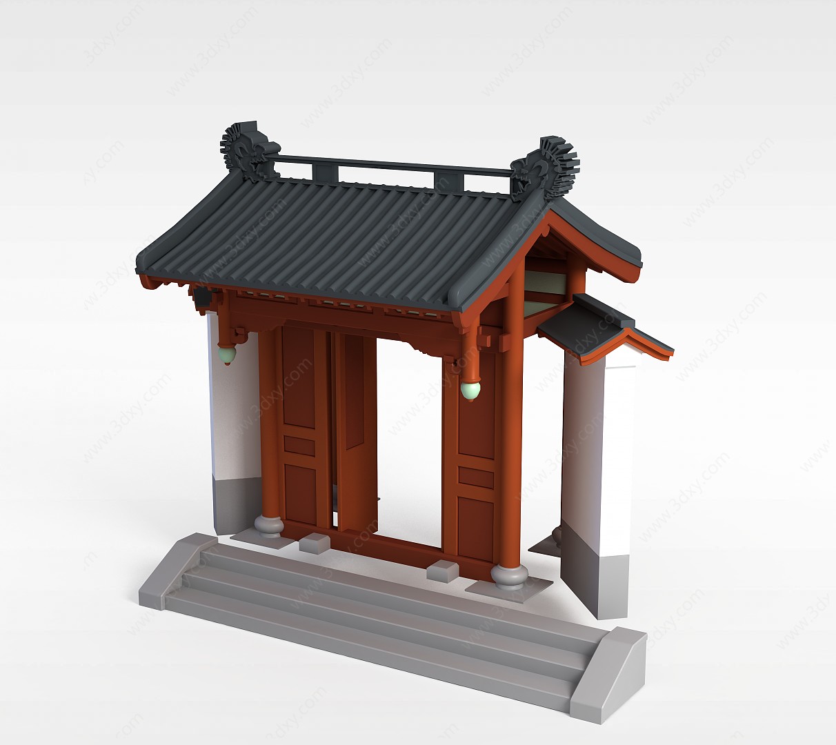 中式庭院牌坊3D模型