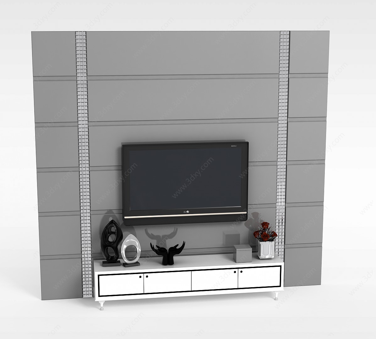 现代简约电视柜3D模型