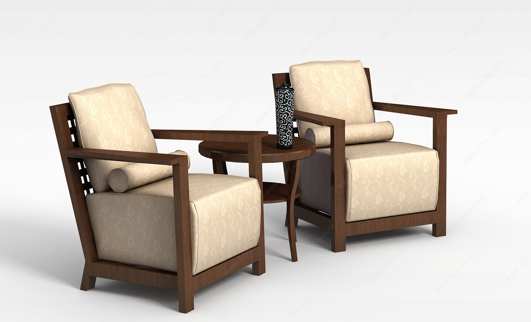 中式扶手椅3D模型