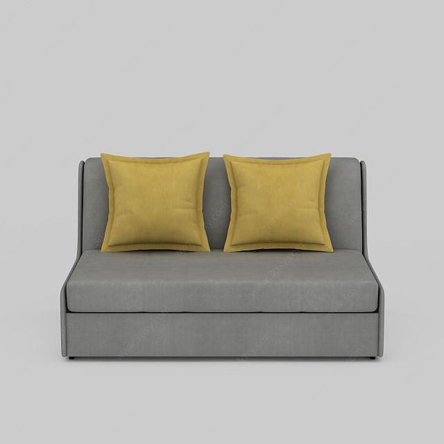 灰色简约沙发3D模型