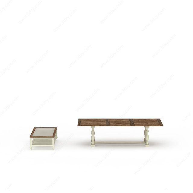 欧式木质桌子3D模型