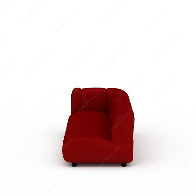 红色布艺沙发3D模型