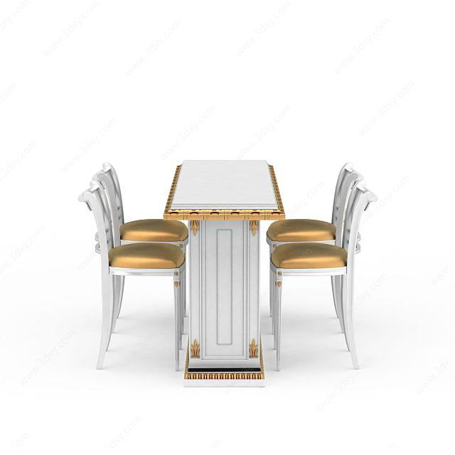 欧式餐桌餐椅3D模型