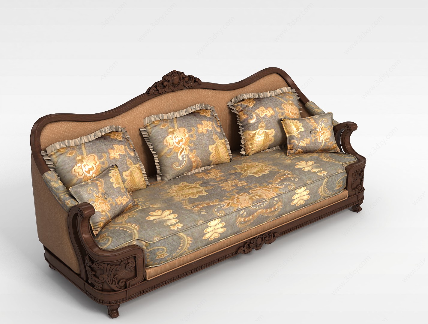 中式客厅沙发3D模型