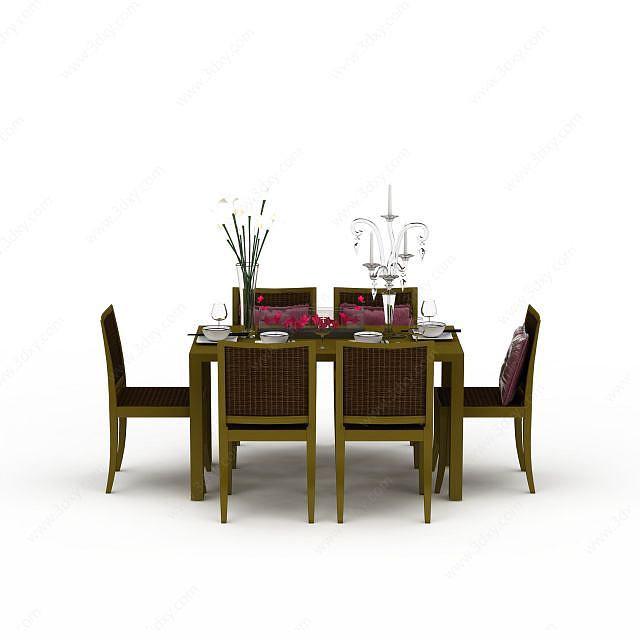 餐厅桌椅3D模型