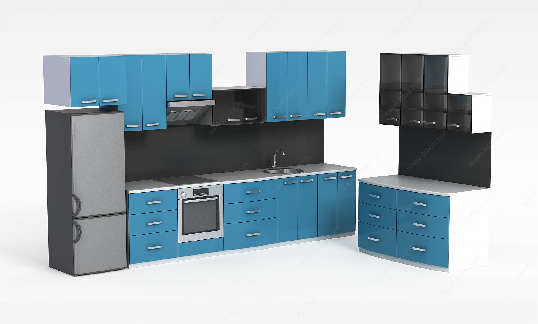 厨房整体橱柜3D模型