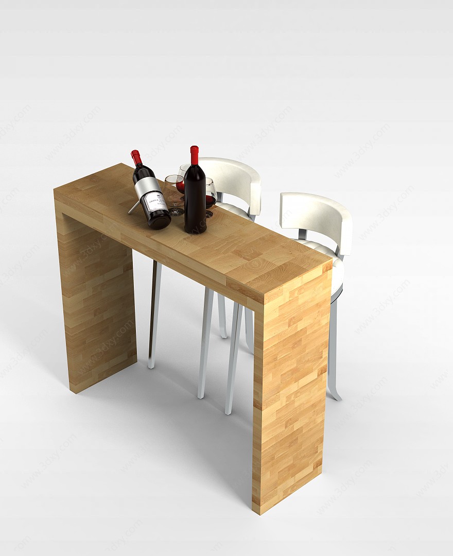 软座酒吧椅3D模型