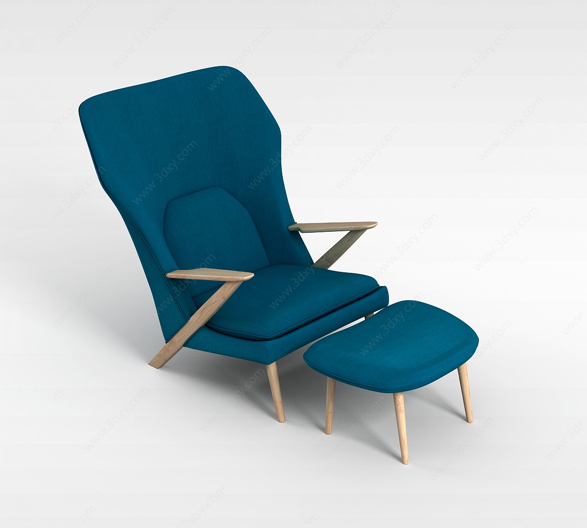 蓝色休闲沙发椅3D模型